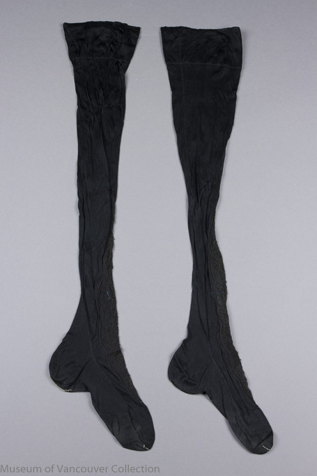 Black silk stockings, c. 1895-1928 